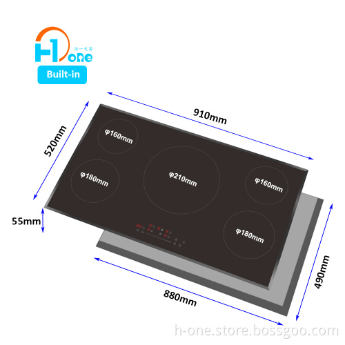 Hot Sale 36 Inch Electric Stove 240V Built-in 5 Burner Hob Induction Cooktop